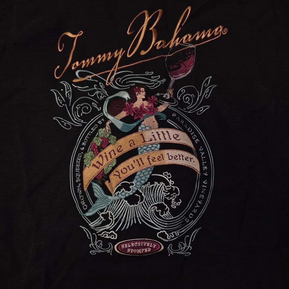 Tommy Bahama Men's Black 'Wine a Little' embroidered shirt large - Picture 7 of 10
